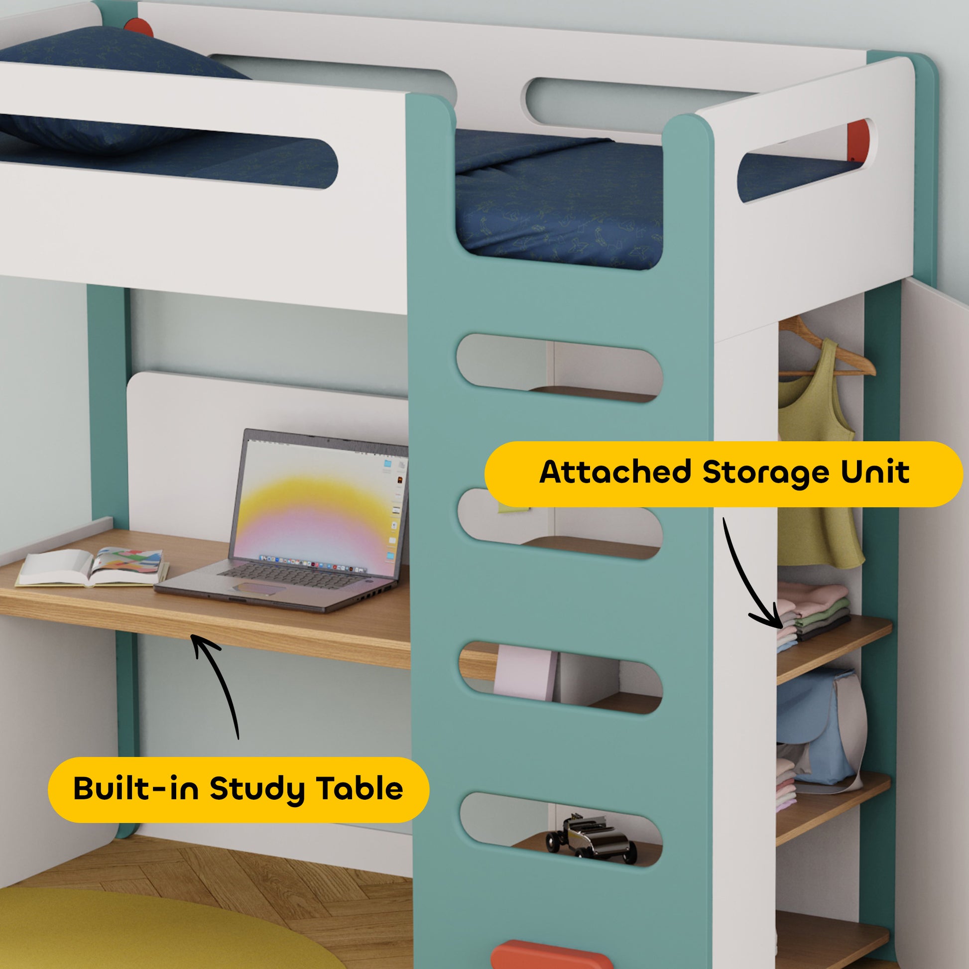 media_gallary All-In-One Loft Bed With Mattress 3
