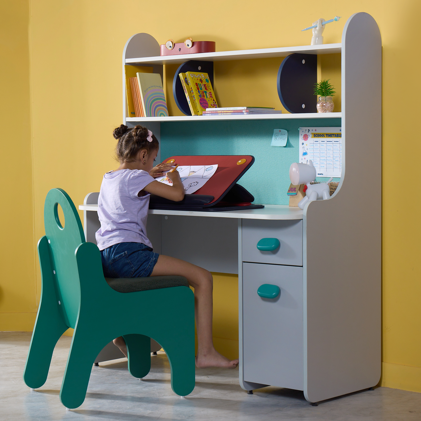 Allrounder Study Desk & Jigsaw Green