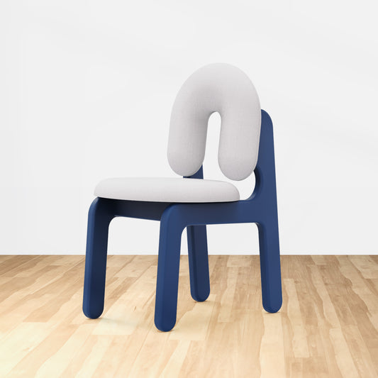 Boomerang Blue Cushioned Chair