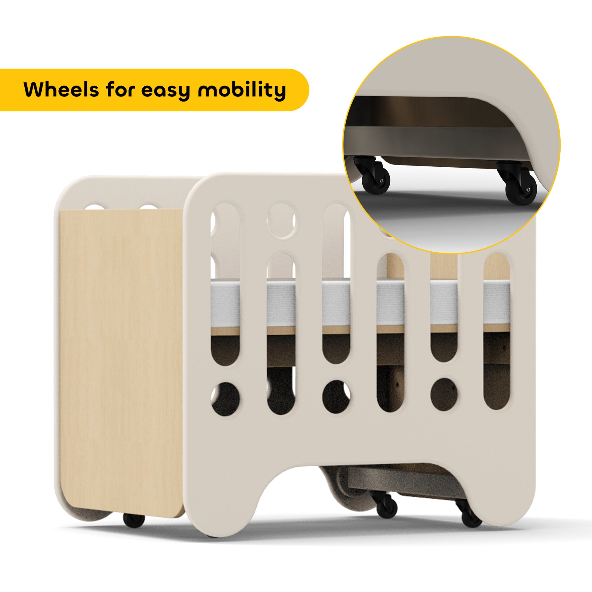 media_gallary Cocoon Crib With Wheels with Mattress 4