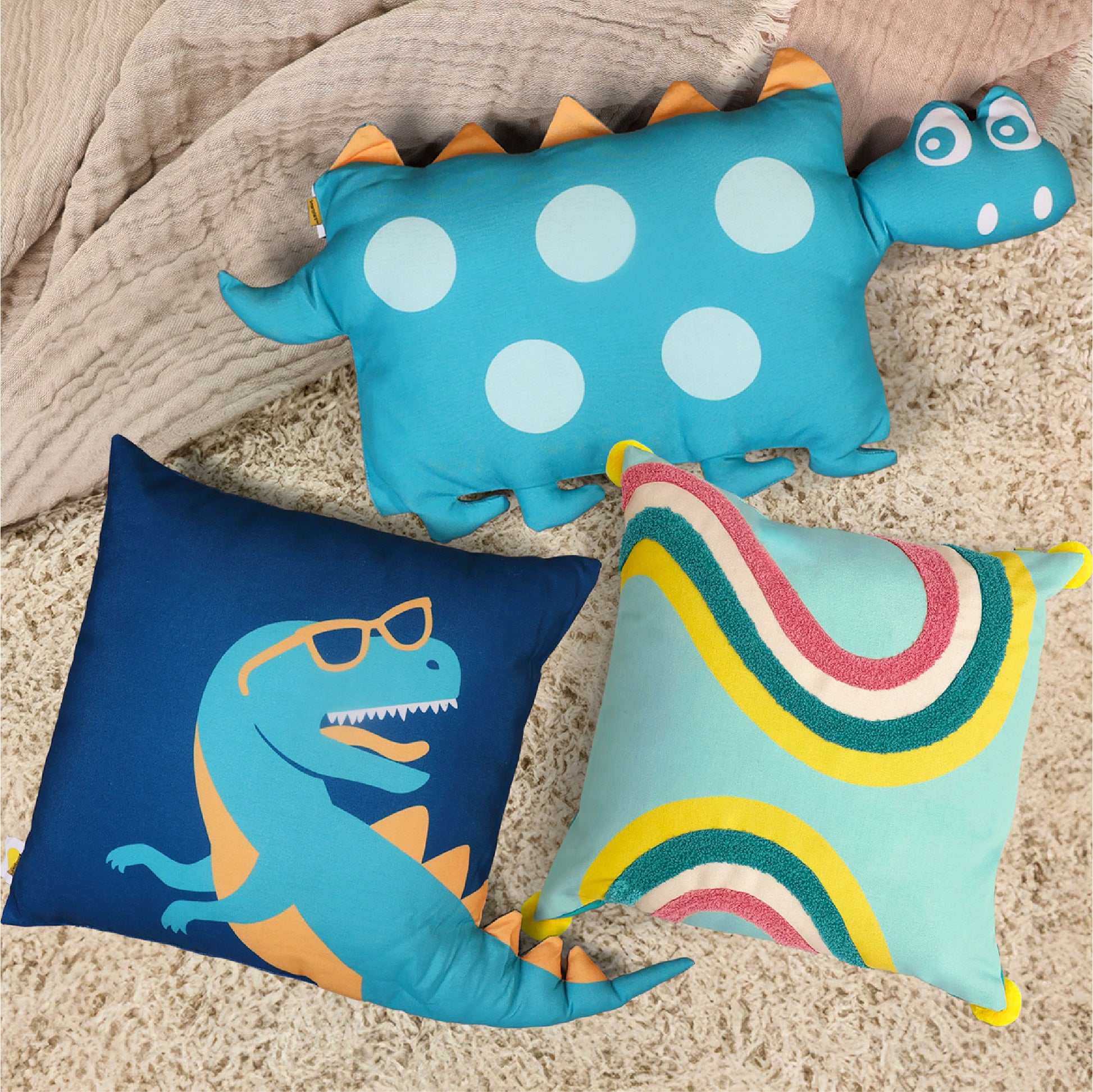 media_gallary Dinosaur, square shaped pillow or cushions combo 1