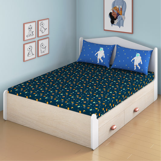 Astronuts Fitted Bedsheet, Queen Size