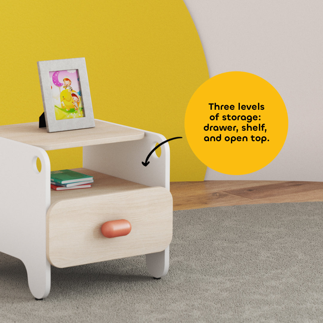 media_gallary Boop Bedside Table - White 4