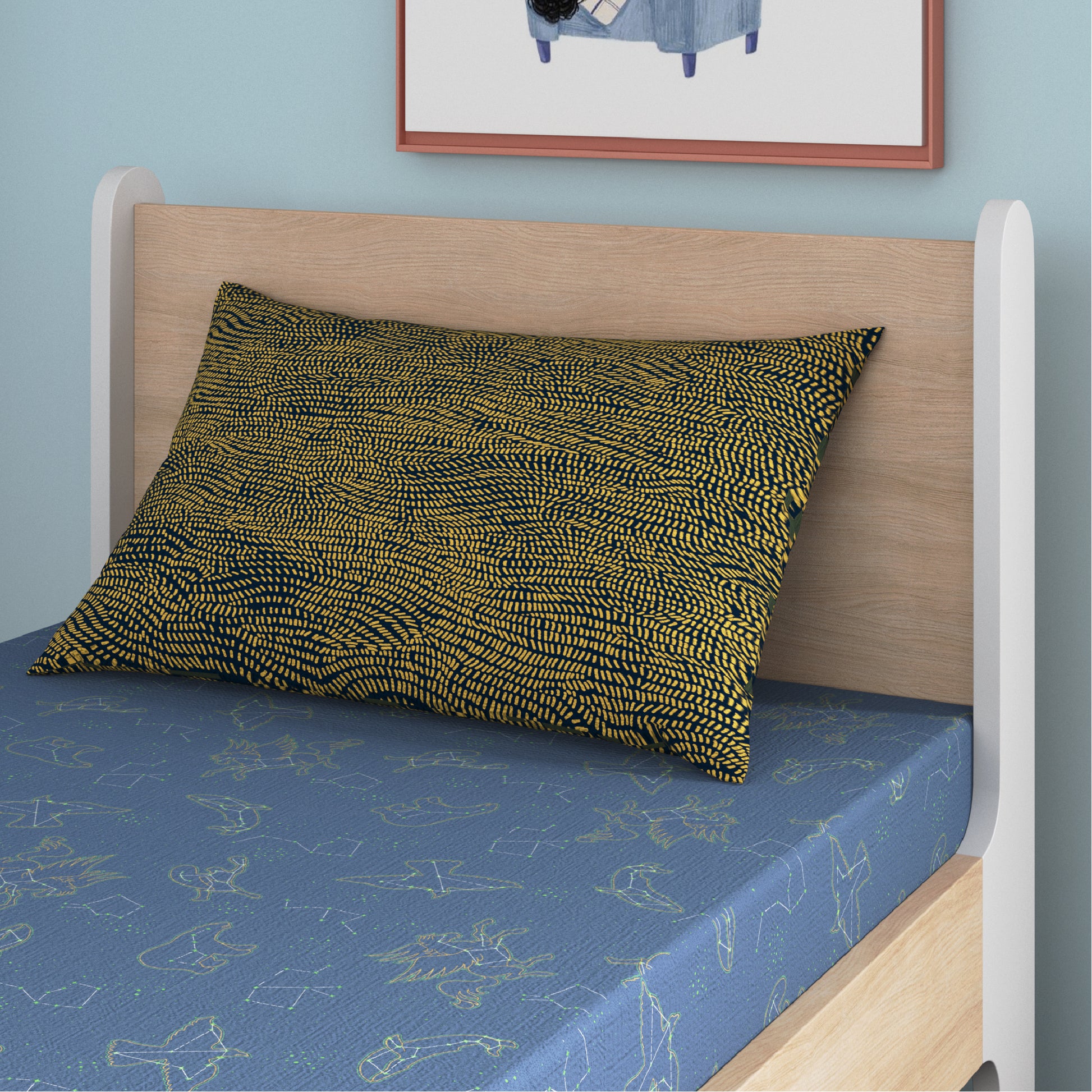 media_gallary Constellation Glow Fitted Bedsheet, Single Size 3