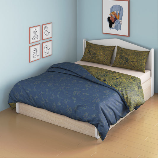 Constellation Glow Reversible Winter Comforter Queen Bed Size