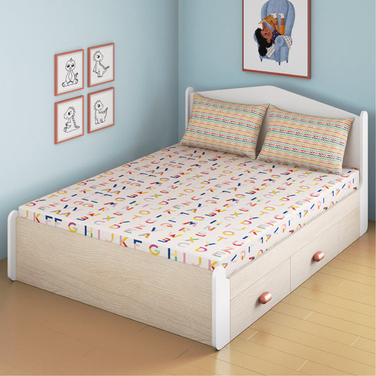 Crossword Scrabble Fitted Bedsheet, Queen Size