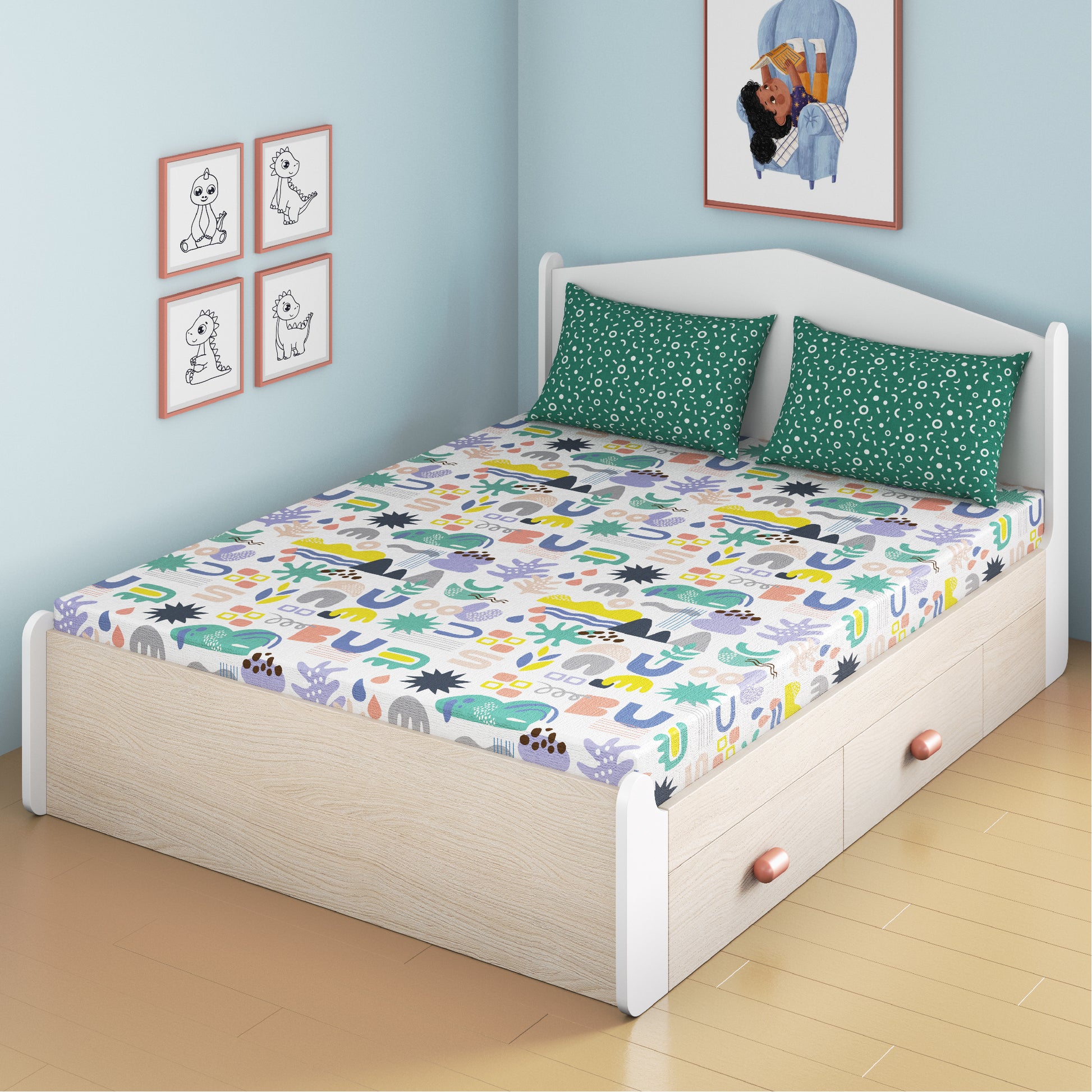 media_gallary Oodles of Doodles Fitted Bedsheet 1