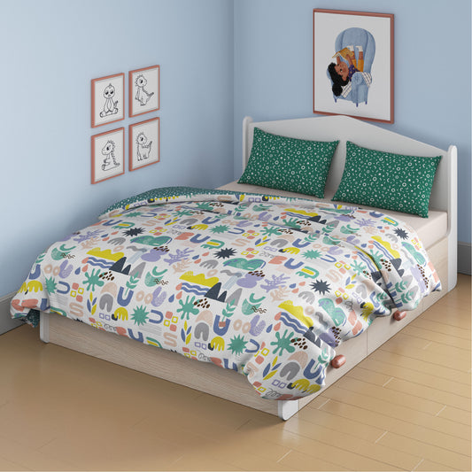 Oodles of Doodles Reversible AC Comforter Queen Bed Size