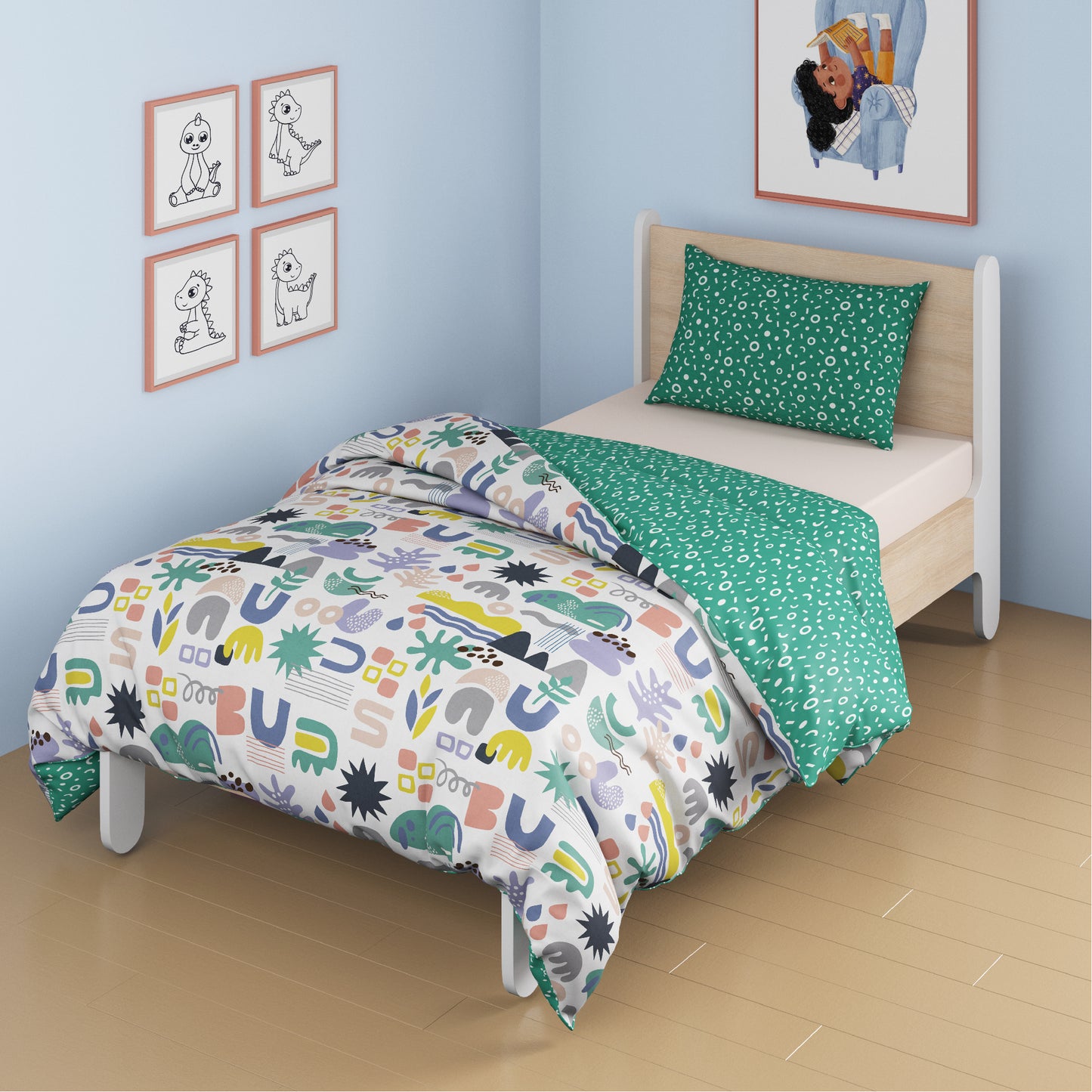 Oodles of Doodles Reversible Winter Comforter Single Bed Size