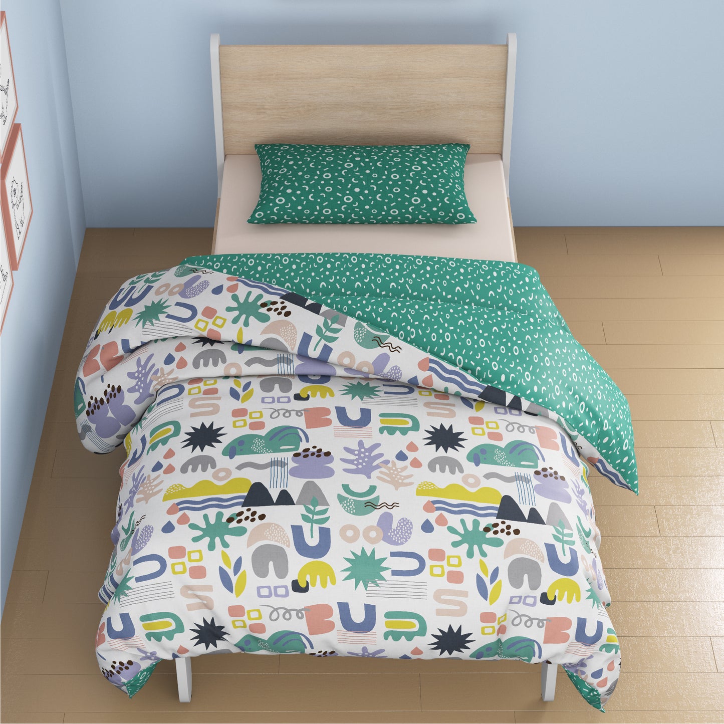 Oodles of Doodles Reversible Winter Comforter Single Bed Size