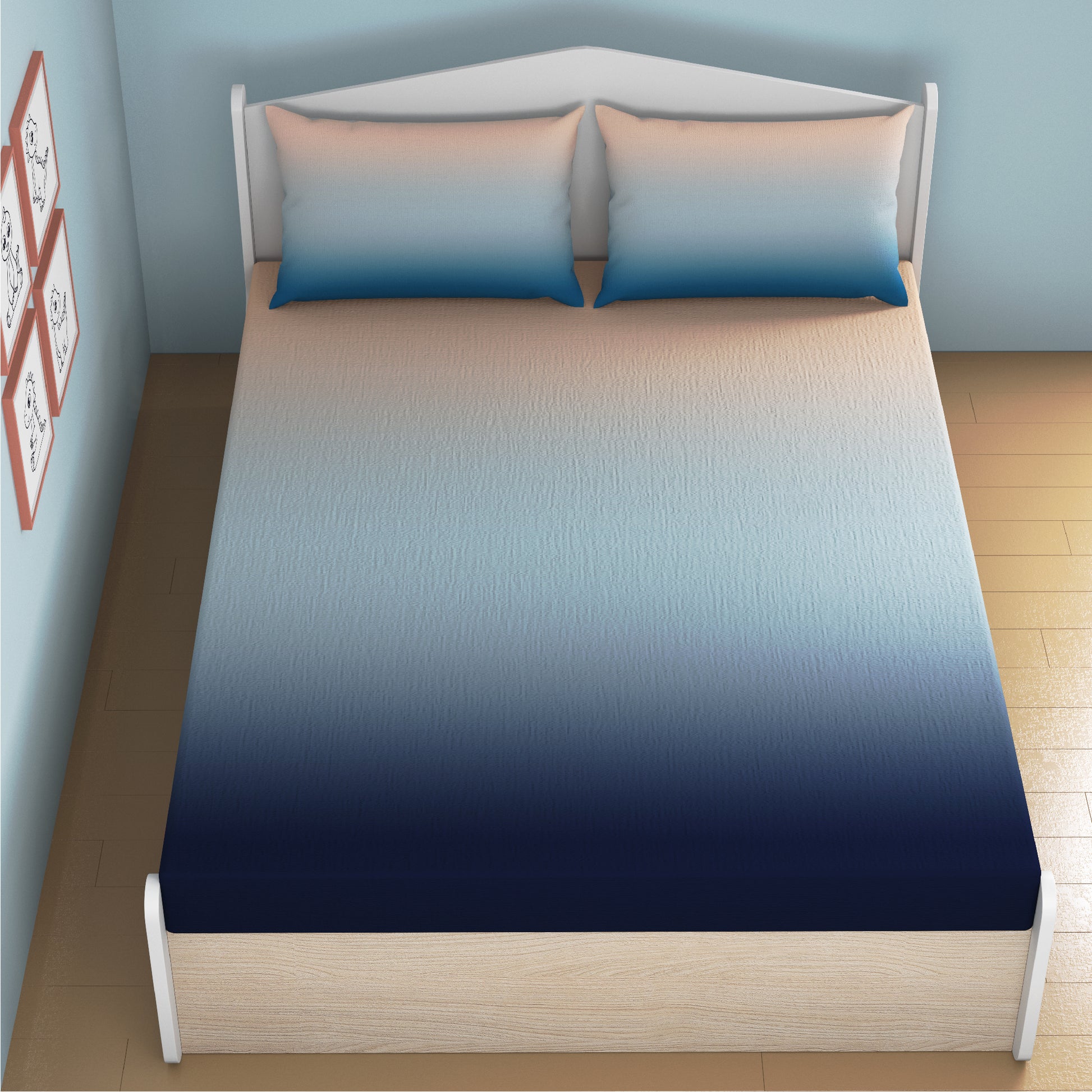media_gallary Twilight Fitted Bedsheet, Queen Size 2